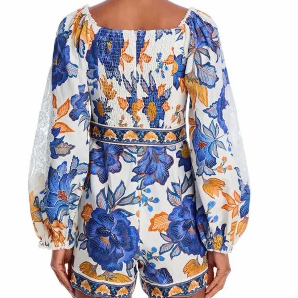 FARM Rio Floral Blouse in Blue and Orange - Picture 2 of 10